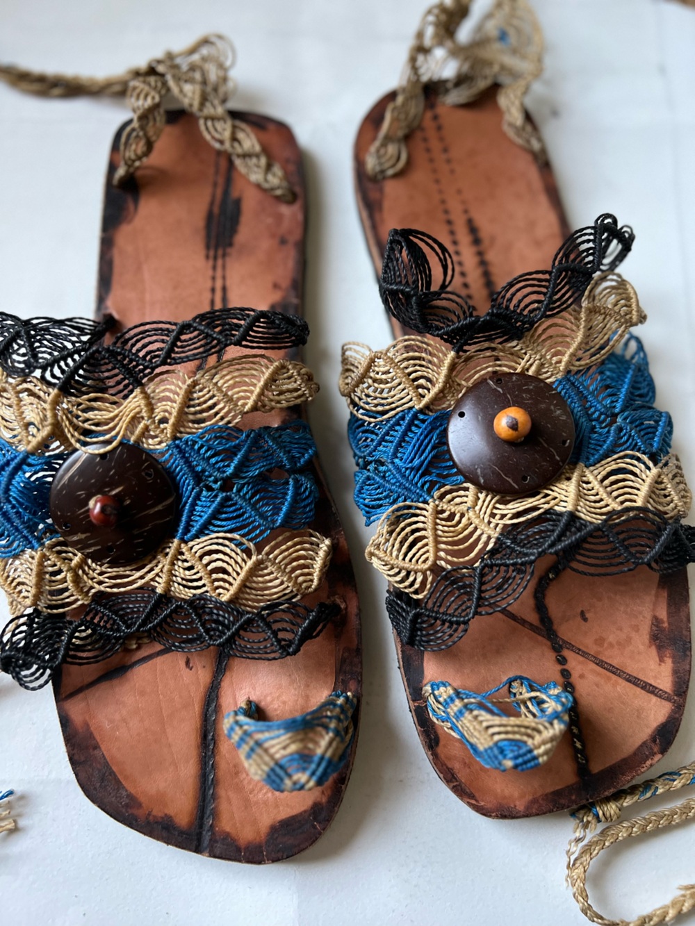 Handmade Macrame Woven Sandals from Brazil 7.5-8